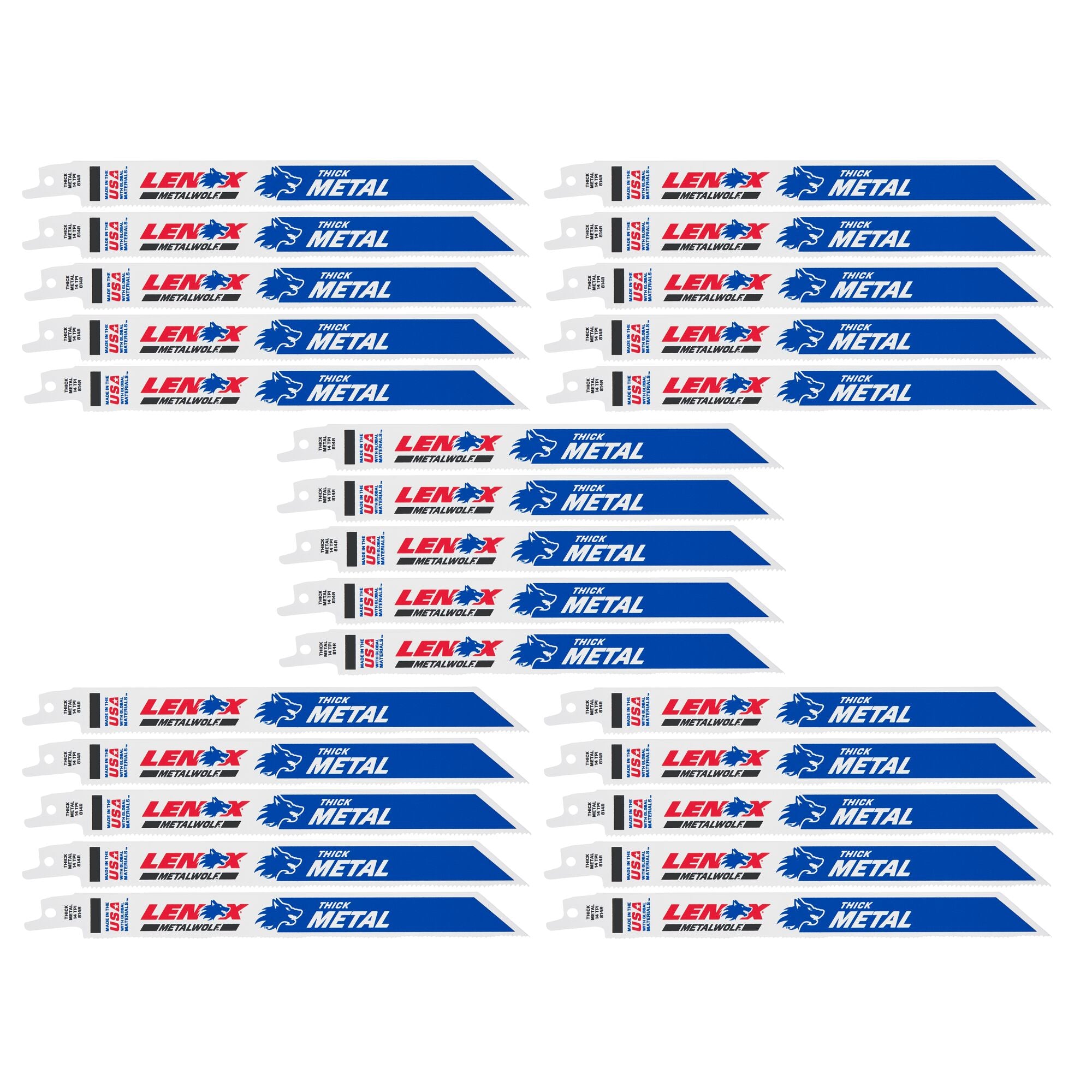 Lenox 1855567 8" x 3/4" x .035" 14 TPI Bi-Metal Reciprocating Saw Blades, 25-Pack - image 1