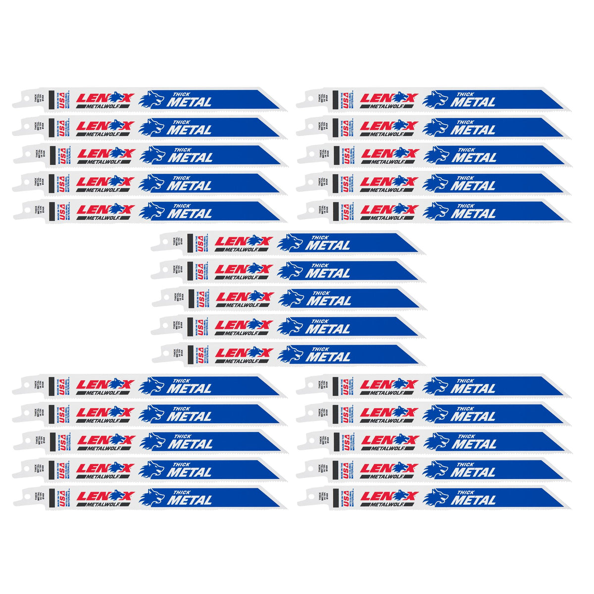Lenox 1855567 8" x 3/4" x .035" 14 TPI Bi-Metal Reciprocating Saw Blades, 25-Pack - image 1