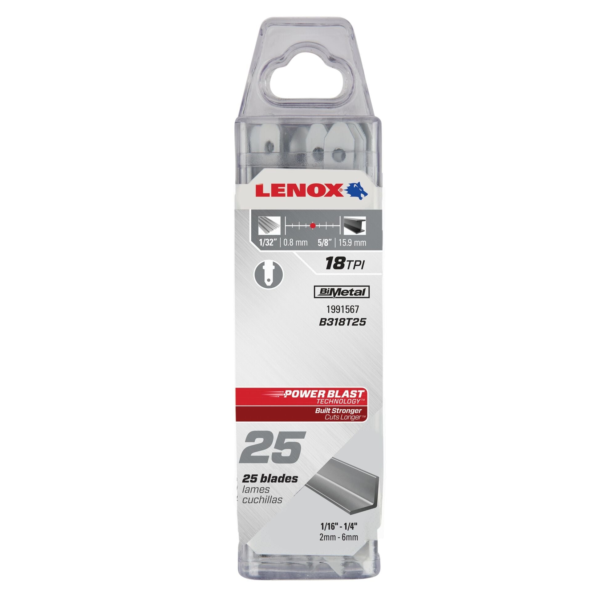 Lenox 1991567 3-5/8" x 3/8" x .037" 18 TPI T-Shank Jig Saw Blades, 25-Pack - image 2