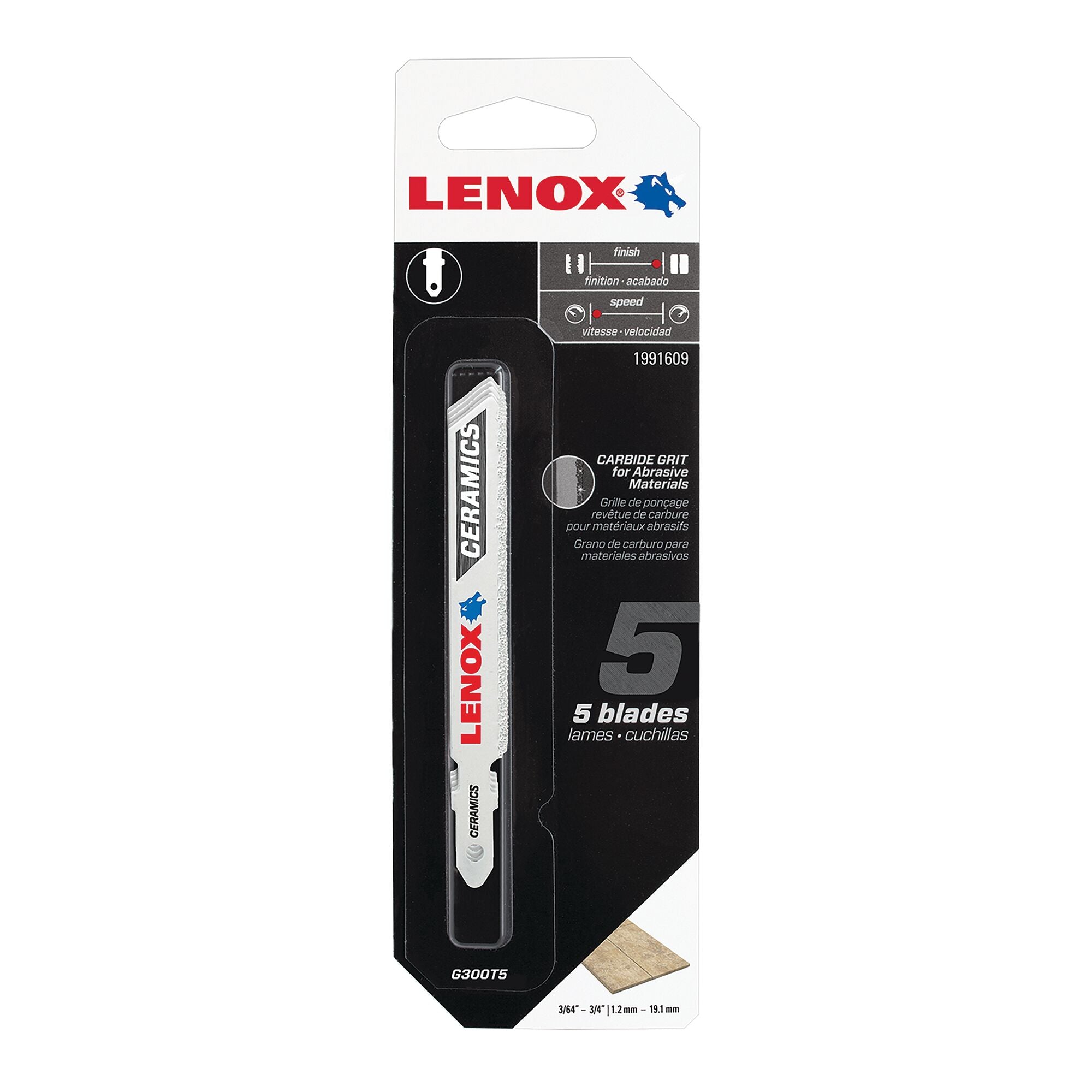 Lenox 1991609 3-1/2" x 3/8" x .032" Carbide Grit Jig Saw Blades, 5-Pack - image 2