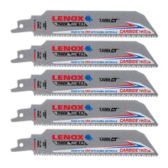 Lenox 2014223 6" x 1" x .050" 8 TPI Carbide Tipped Reciprocating Saw Blades, 5-Pack - image 1