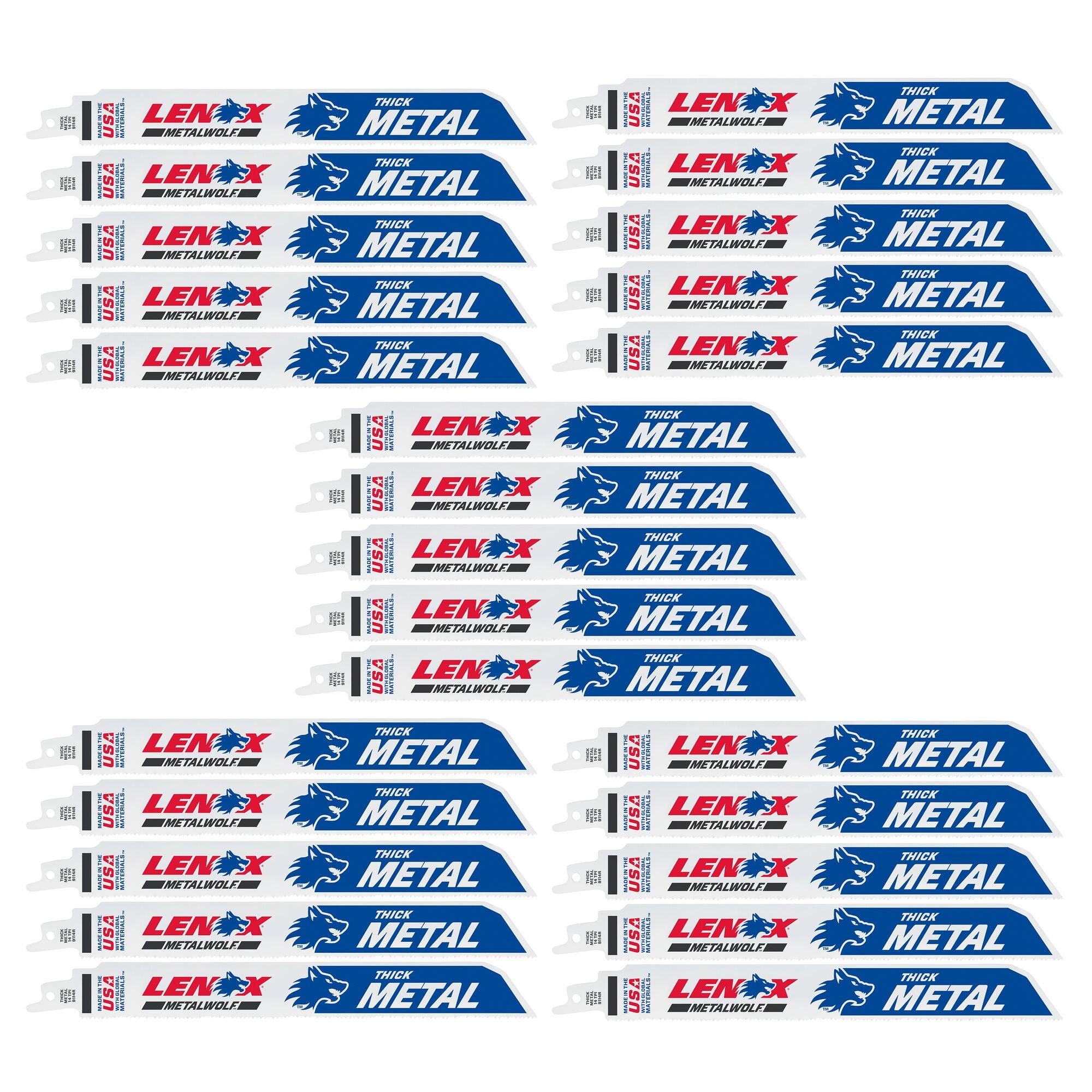 Lenox 20179B9114R 9" x 1" x .035" 14 TPI Bi-Metal Reciprocating Saw Blades, 25-Pack - image 5