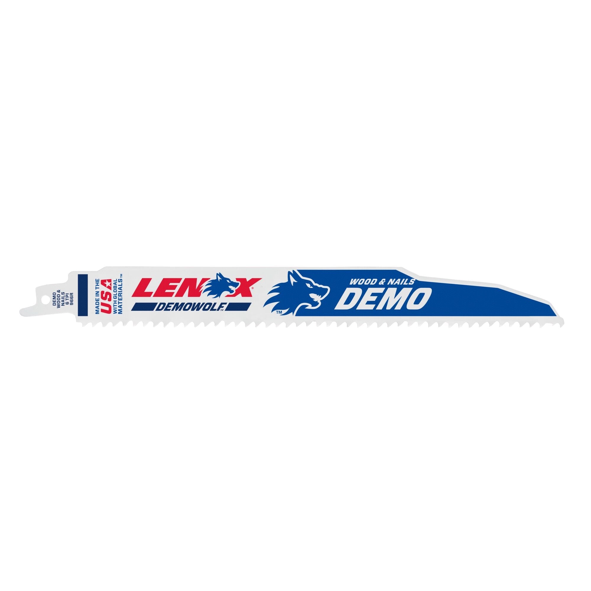 Lenox 20371966R5 DemoWolf 9" x 1" x .062" 6 TPI Bi-Metal Reciprocating Saw Blades, 5-Pack - image 2