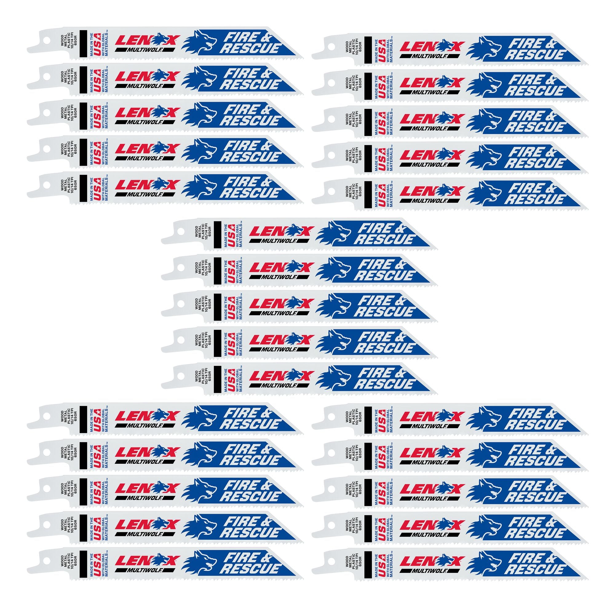 Lenox 20515B650R 6" x 3/4" x .050" 10/14 TPI Bi-Metal Reciprocating Saw Blades, 25-Pack - image 2