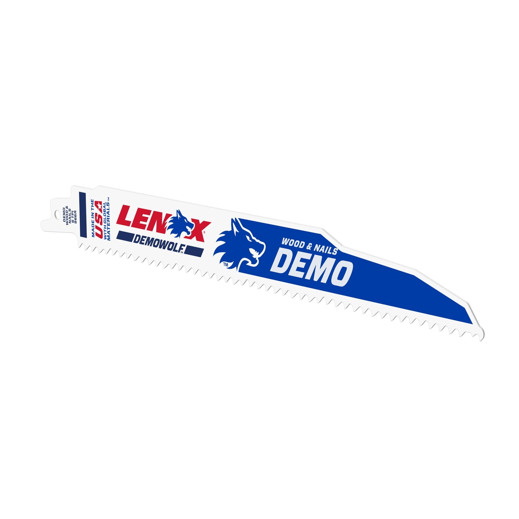 Lenox 20523B966R 9" x 1" x .062" 6 TPI Demolition Bi-Metal Reciprocating Saw Blades, 25-Pack - image 2