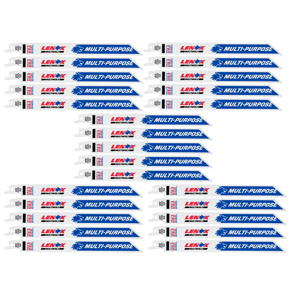 Lenox 20590B810R 8" x 3/4" x .050" 10 TPI Bi-Metal Reciprocating Saw Blades, 25-Pack - image 1