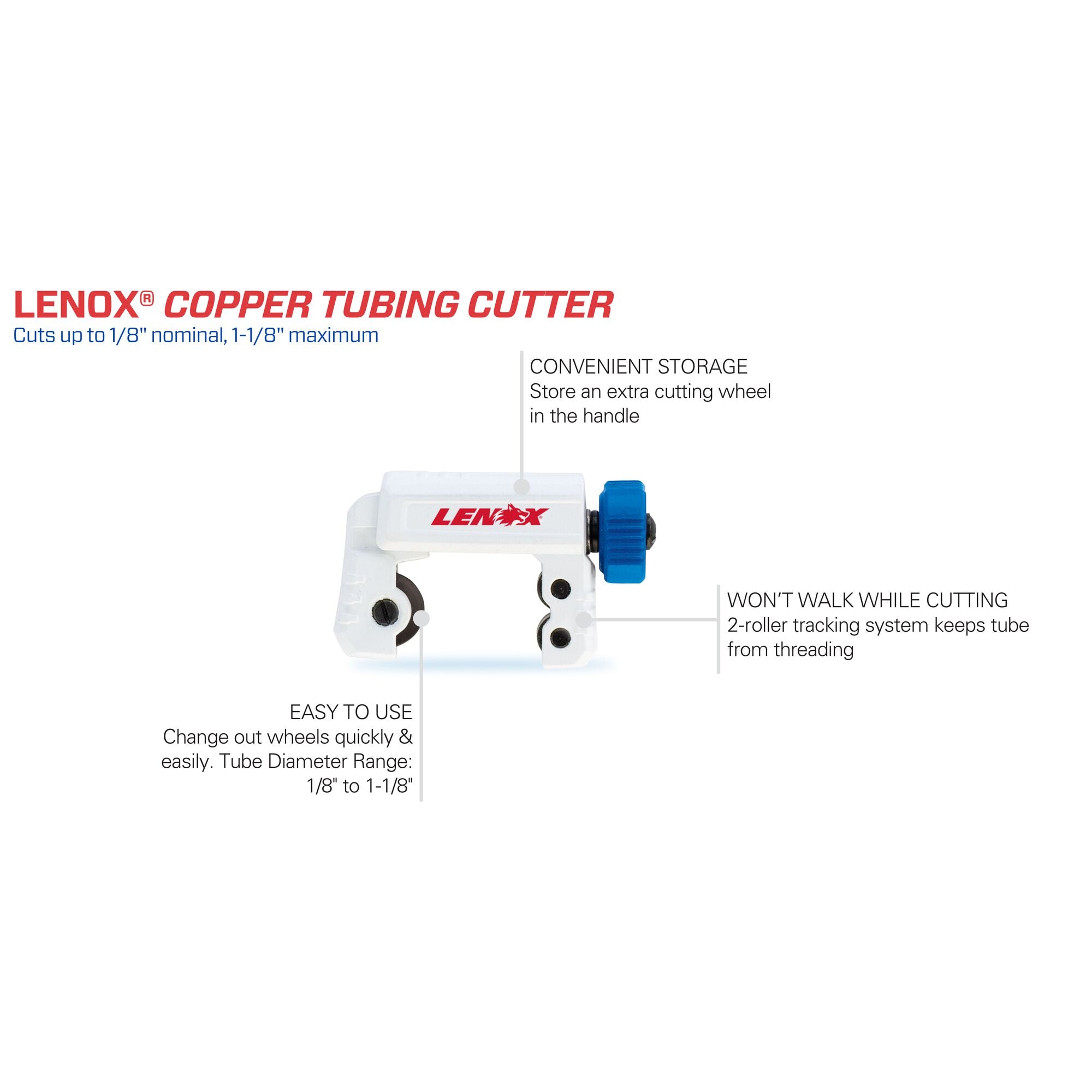 Lenox 21010TC118 Tubing Cutter, 1/8" to 1-1/8" - image 4