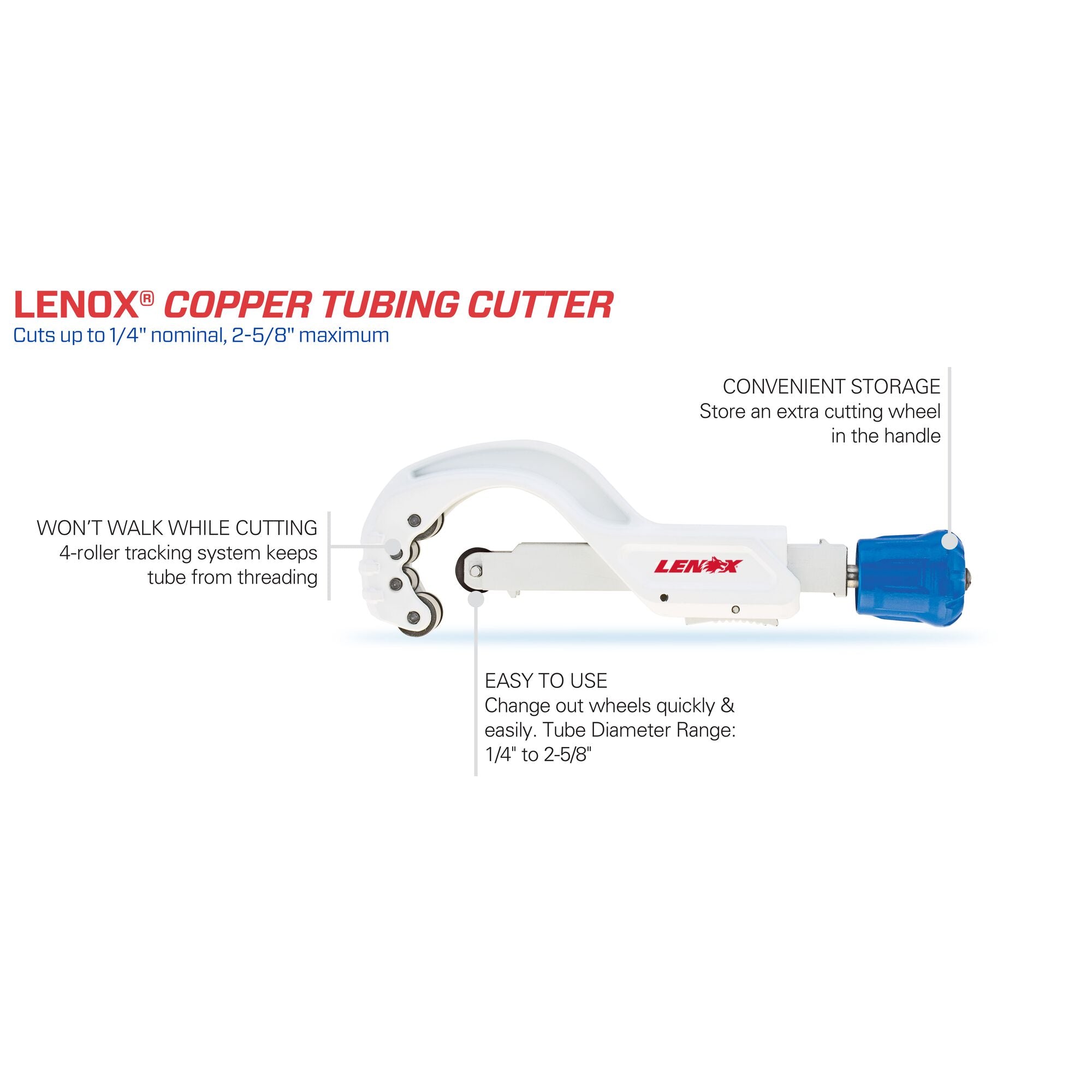 Lenox 21013TC258 Tubing Cutter, 1/4" to 2-5/8" - image 5