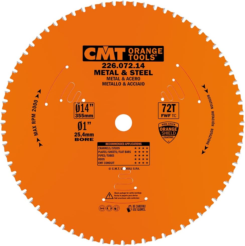 CMT 226.072.14 MEDIUM/THICK - METAL & STEEL 14’’x0.087”/0.071”x1’’  T=72 FWF