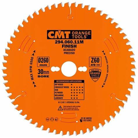 CMT 294.060.11M FINE FINISH 260x0.098”/0.071”x30mm   T=60 ATB