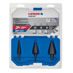 Lenox 30889889 Vari-Bit Step Drill Bit Kit, 3 Sizes 1/8" to 1" - image 2
