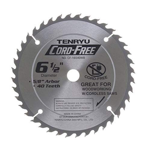 Tenryu CF-16540WB: 6-1/2" x 40 Tooth Cord-Free Saw Blade