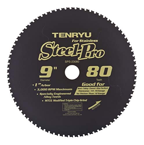 Tenryu SPS-23080: 9" x 80 Tooth Steel-Pro Stainless Steel Cutting Blade