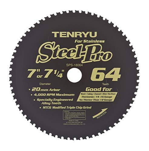 Tenryu SPS-18064: 7" x 64 Tooth Steel-Pro Stainless Steel Cutting Blade
