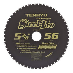 Tenryu CF-13556S: 5-3/8" x 56 Tooth Cord-Free Steel Cutting Blade