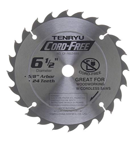 Tenryu CF-16524WB: 6-1/2" x 24 Tooth Cord-Free Saw Blade