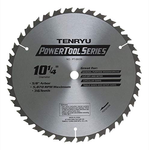 Tenryu PT-26036: 10-1/4" x 36 Tooth Power Tool Saw Blade