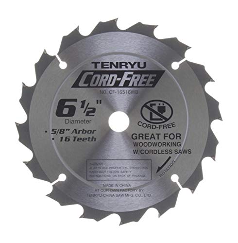 Tenryu CF-16516WB: 6-1/2" x 16 Tooth Cord-Free Saw Blade