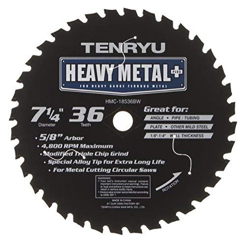 Tenryu HMC-18536BW: 7-1/4" x 36 Tooth Heavy Metal Plus Steel Cutting Blade