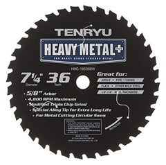 Tenryu HMC-18536BW: 7-1/4" x 36 Tooth Heavy Metal Plus Steel Cutting Blade