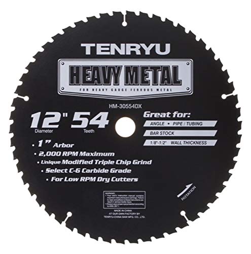 Tenryu HM-30554DX: 12" x 54 Tooth Heavy Metal Steel Cutting Blade