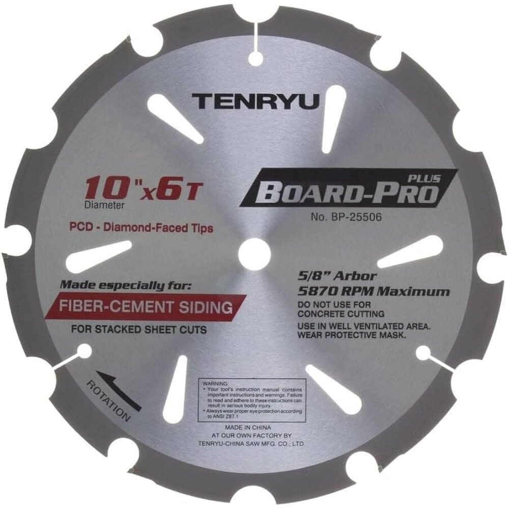 Tenryu BP-25506: 10" x 6 Tooth Board-Pro Plus Fiber Cement Blade - image 3