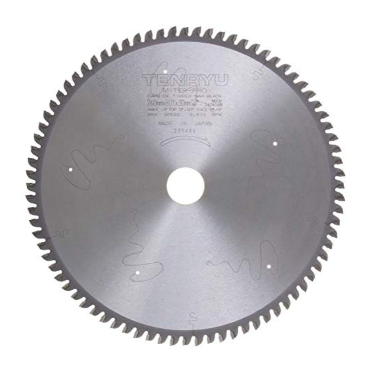 Tenryu MP-26080AB: 260mm x 80 Tooth Miter-Pro Plus Saw Blade