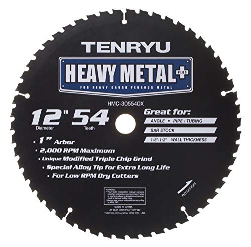 Tenryu HMC-30554DX: 12" x 54 Tooth Heavy Metal Plus Steel Cutting Blade