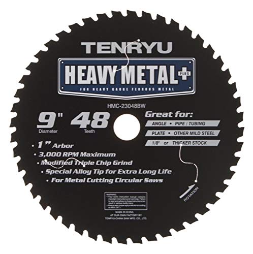 Tenryu HMC-23048BW: 9" x 48 Tooth Heavy Metal Plus Steel Cutting Blade