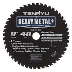 Tenryu HMC-23048BW: 9" x 48 Tooth Heavy Metal Plus Steel Cutting Blade
