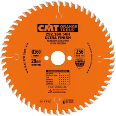 CMT 292.160.56H ULTRA FINISH - PLYWOOD & MELAMINE 160x0.087”/0.063”x20mm   T=56 ATB
