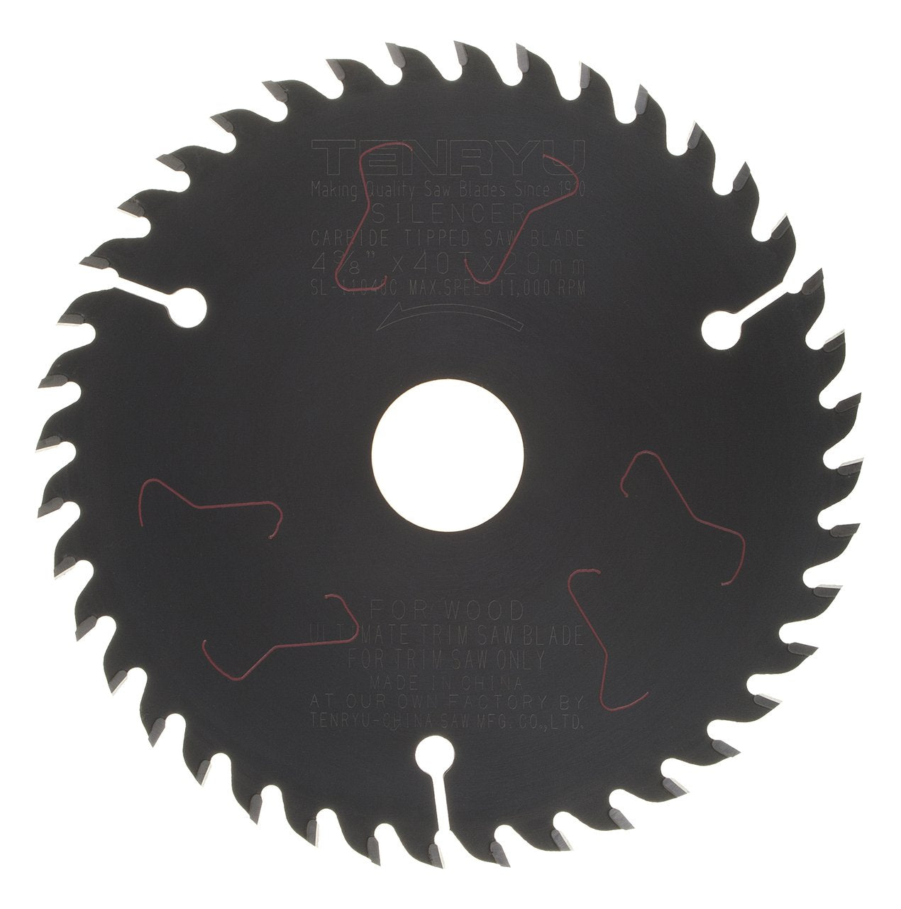 Tenryu SL-11040C: 4-3/8" x 40 Tooth Ultimate Trim Saw Blade