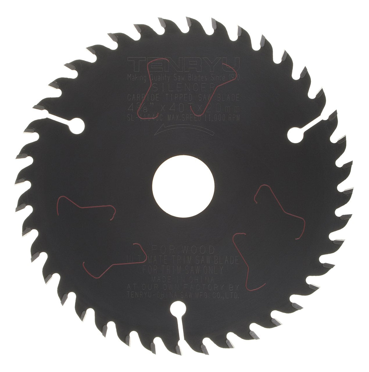 Tenryu SL-11040C: 4-3/8" x 40 Tooth Ultimate Trim Saw Blade