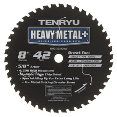 Tenryu HMC-20342BW: 8" x 42 Tooth Heavy Metal Plus Steel Cutting Blade