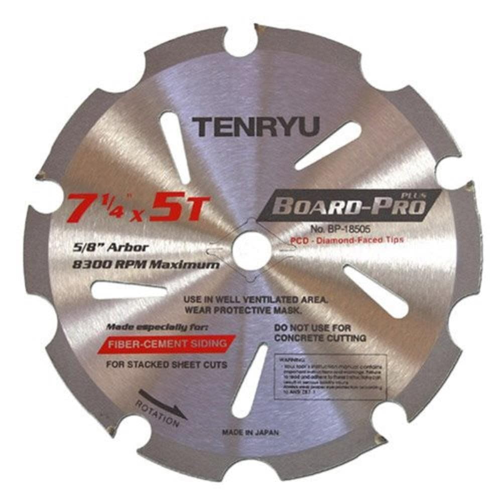 Tenryu BP-18505: 7-1/4" x 5 Tooth Board-Pro Plus Fiber Cement Blade