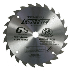 Tenryu CF-16524W: 6-1/2" x 24 Tooth Cord-Free Saw Blade