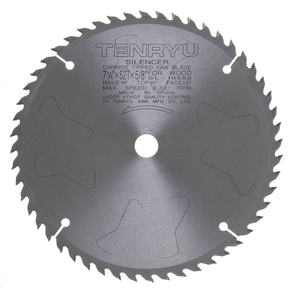 Tenryu SL-18552: 7-1/4" x 52 Tooth Silencer Saw Blade