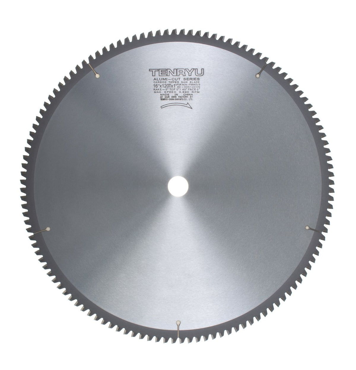 Tenryu AC-405120DN: 16" x 120 Tooth Alumi-Cut Non-Ferrous Cutting Blade