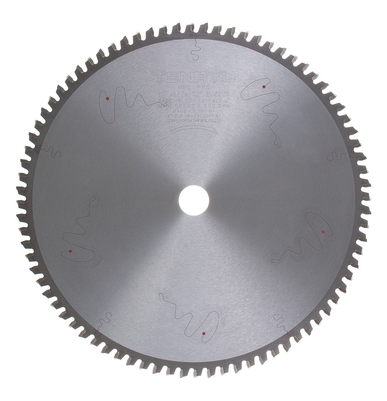 Tenryu ML-30580H: 12" x 80 Tooth Mel-Pro Hi-ATB Melamine & Laminate Blade