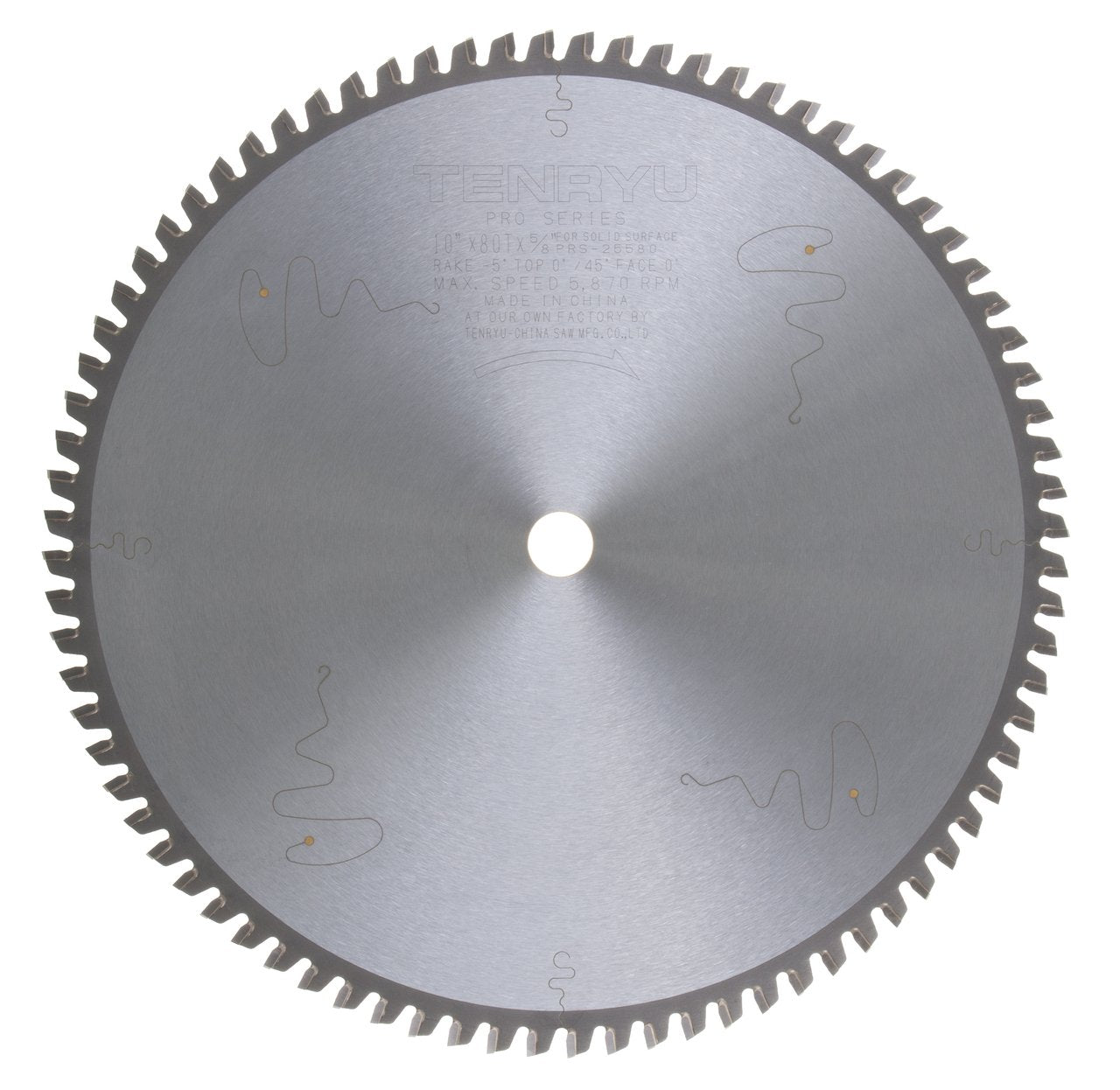 Tenryu PRS-25580: 10" x 80 Tooth Pro Series Solid Surface Solid Surface Blade