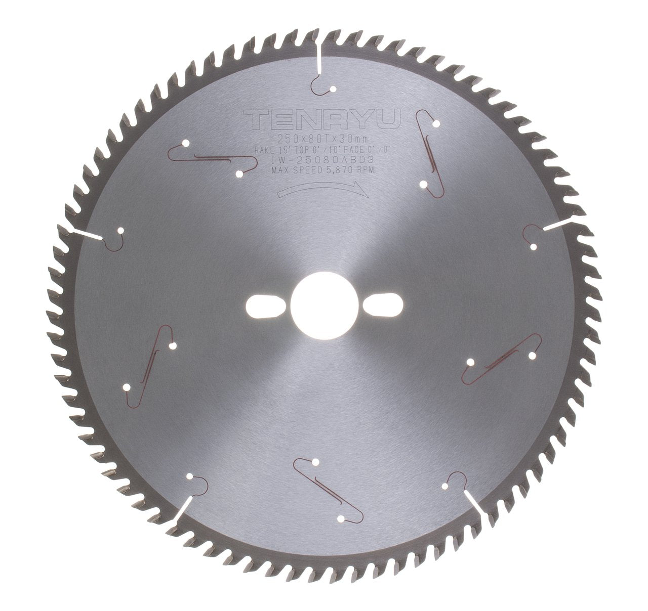 Tenryu IW-25080ABD3: 250mm x 80 Tooth Industrial Table Saw Blade
