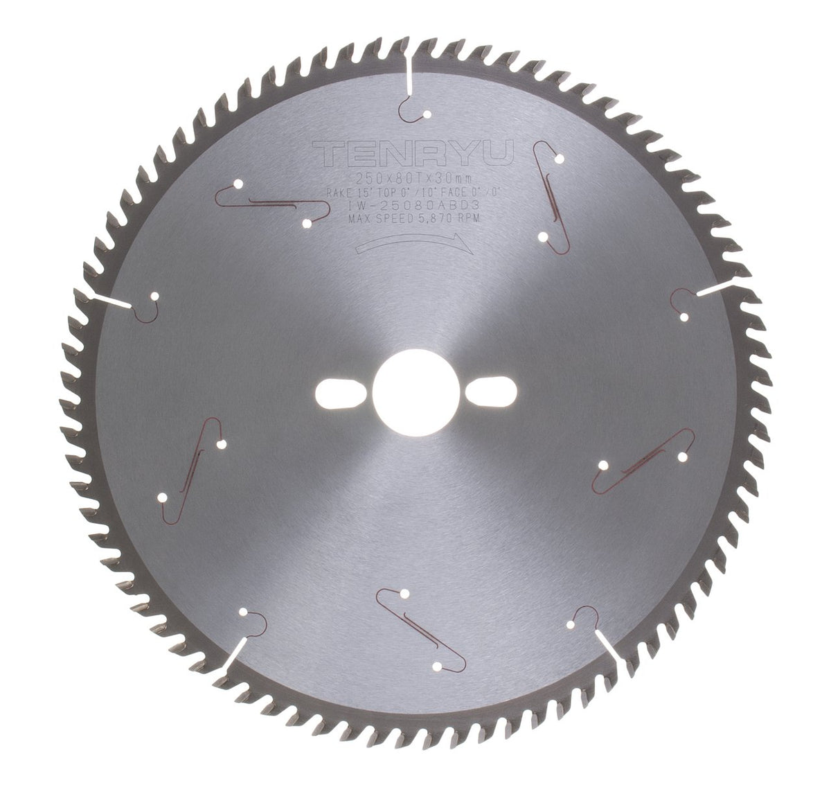 Tenryu IW-25080ABD3: 250mm x 80 Tooth Industrial Table Saw Blade