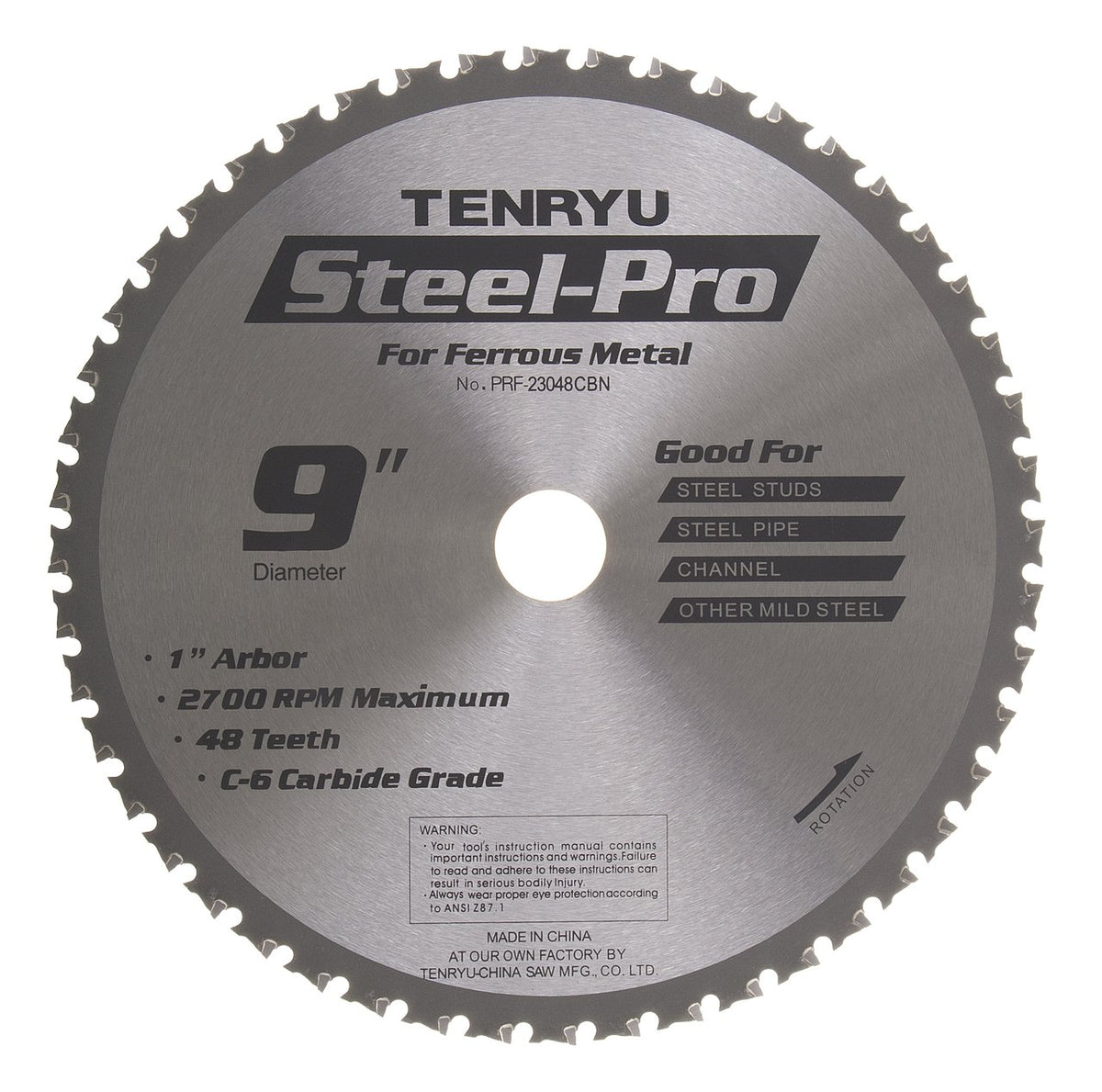 Tenryu PRF-23048CBN: 9" x 48 Tooth Steel-Pro Steel Cutting Blade
