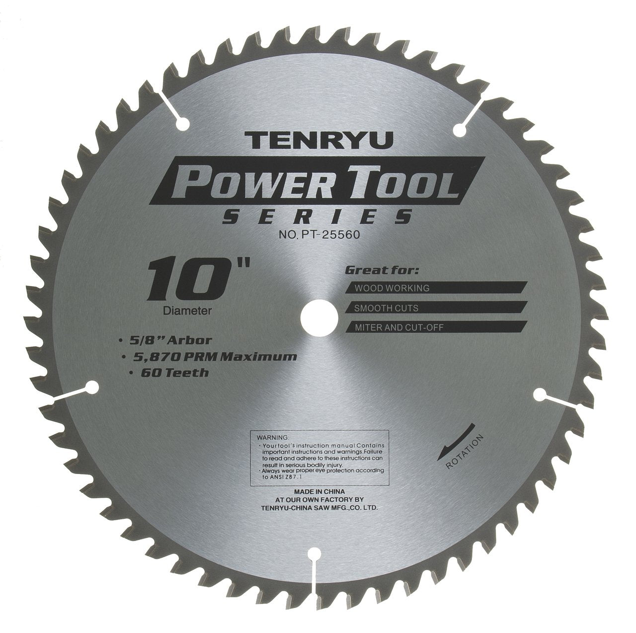 Tenryu PT-25560: 10" x 60 Tooth Power Tool Miter Saw Blade