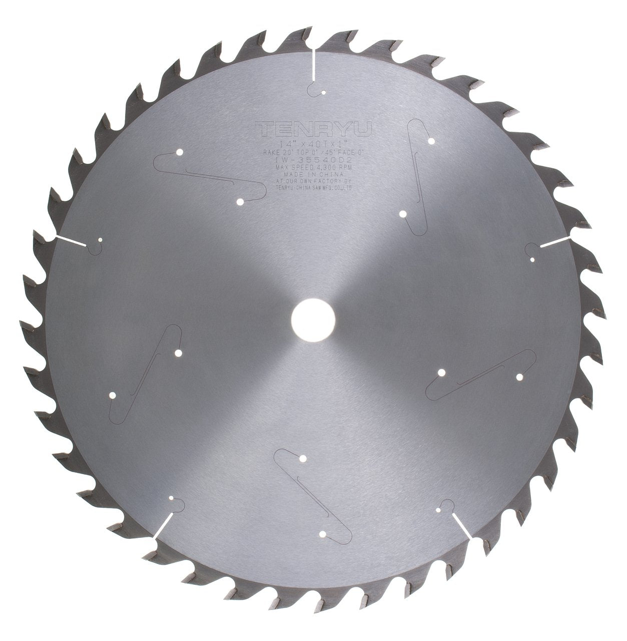 Tenryu IW-35540D2: 14" x 40 Tooth Industrial Table Saw Blade