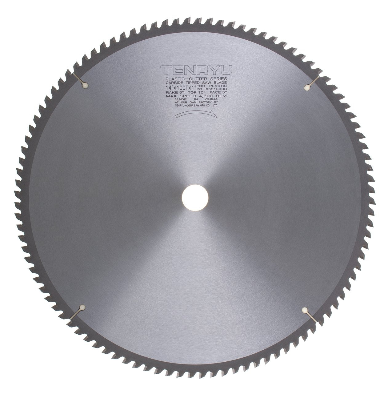Tenryu PC-355100CB: 14" x 100 Tooth Plastic Cutter Plastic Cutting Blade