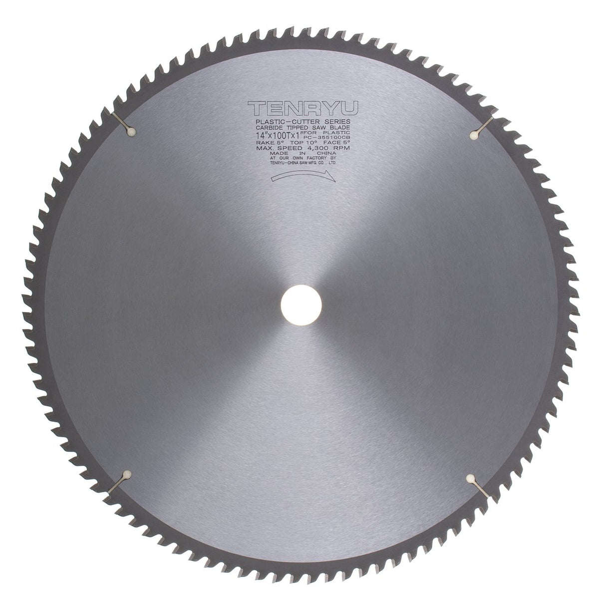 Tenryu PC-355100CB: 14" x 100 Tooth Plastic Cutter Plastic Cutting Blade