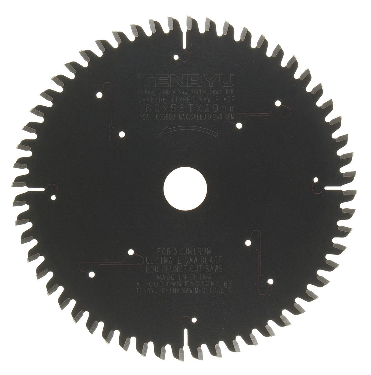 Tenryu PSA-16056D2: 160mm x 56 Tooth Plunge-Cut Non-Ferrous Non-Ferrous Cutting Blade