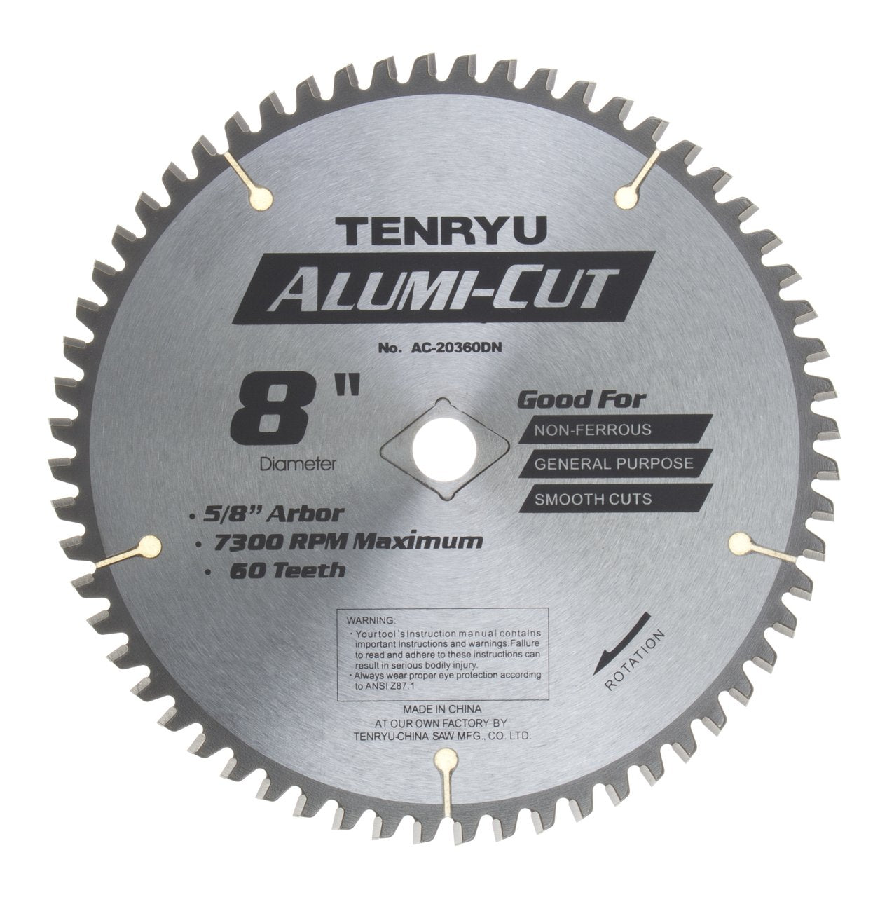 Tenryu PP-20360AB: 8" x 60 Tooth Panel-Pro Saw Blade