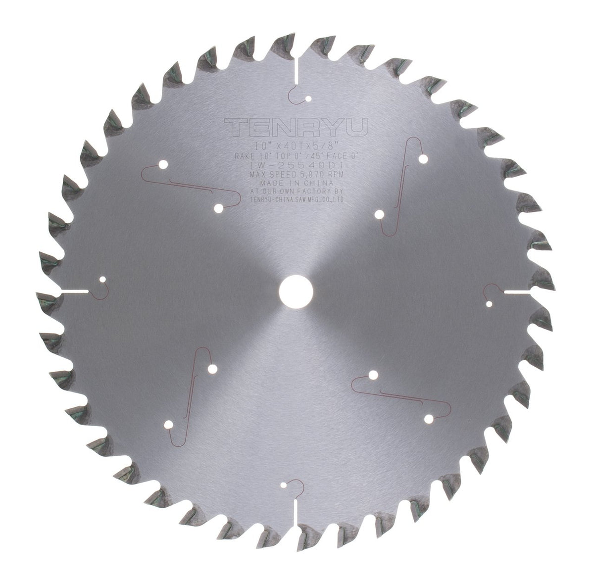 Tenryu IW-25540D1: 10" x 40 Tooth Industrial Table Saw Blade